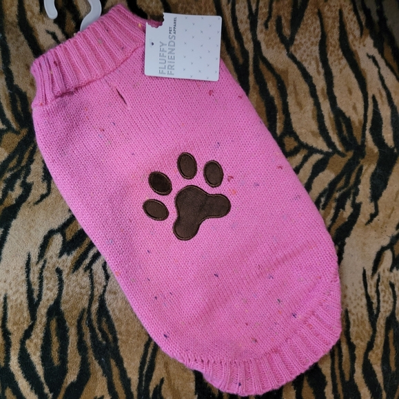 Pet Sweater Dog or Cat Pink w/ Paw Print  SM EA. New w/ Tag! - Picture 1 of 5